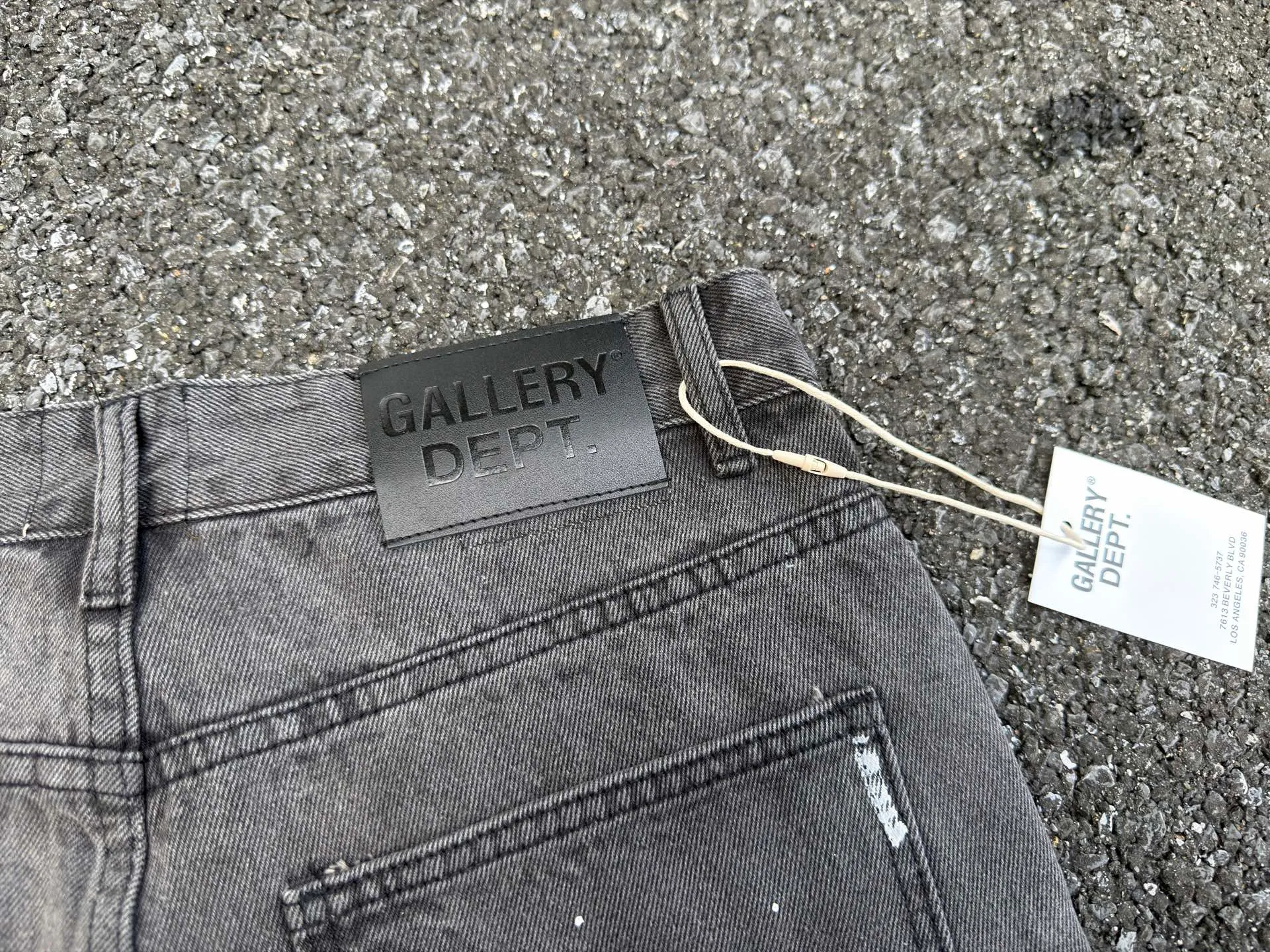 P240💰G01 GALLERY DEPT. Spliced ​​ink splash denim print logo bell bottoms washed jeans Color: black blue Code number: 28 30 32 34